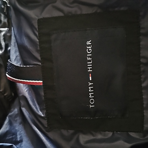 Tommy Hilfiger Black Winter Coat Faux Fur Trim Hood Women's Size Small - Picture 15 of 16